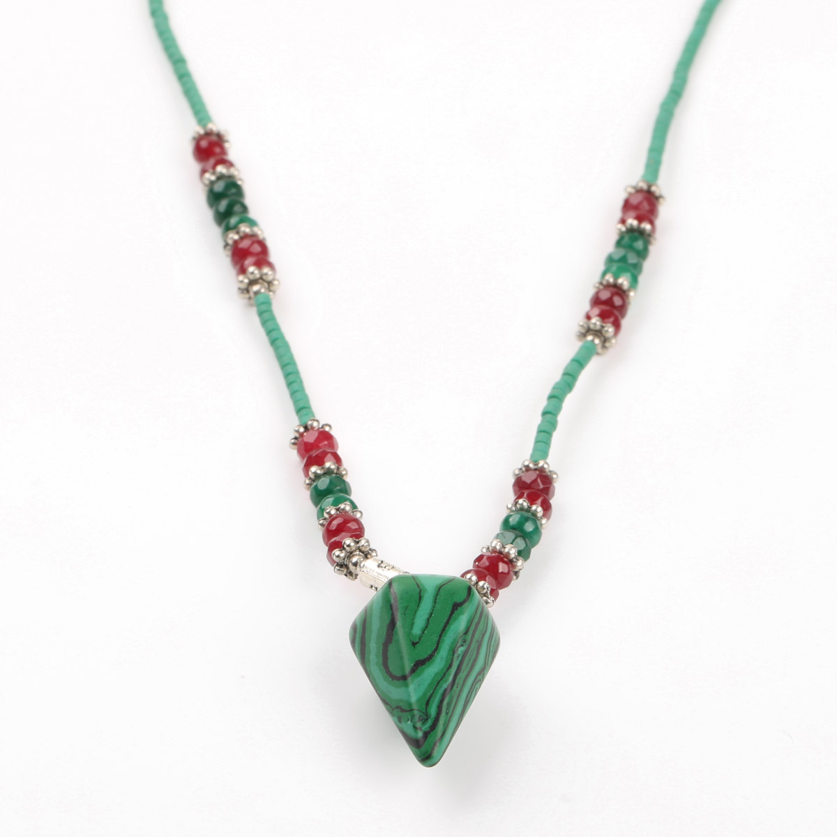 Malachite Necklace | Station Drop Pendant