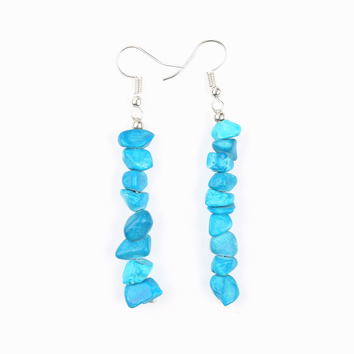 Blue Turquoise Set | Braided Choker With Hook Earrings and Bracelet
