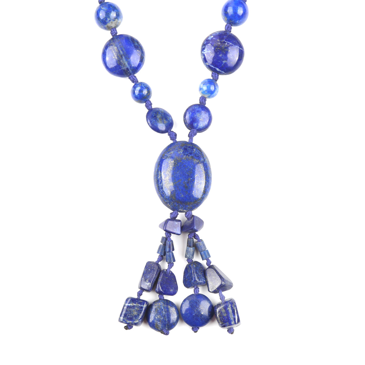 Lapis Pendant Set | Sautoir Pendant With Beaded Bracelet