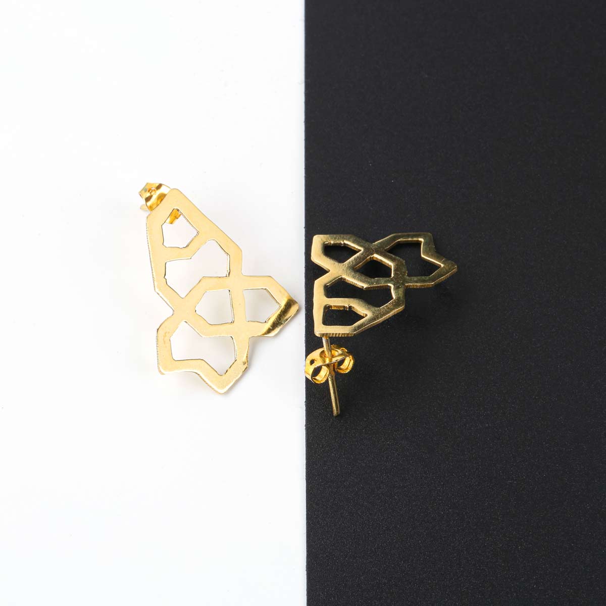 Bronze Studs | Golden Engraved Studs