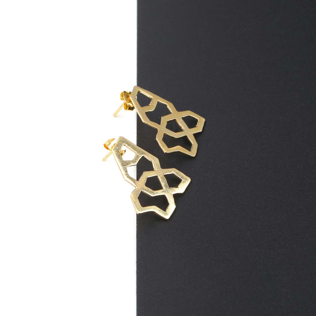 Bronze Studs | Golden Engraved Studs