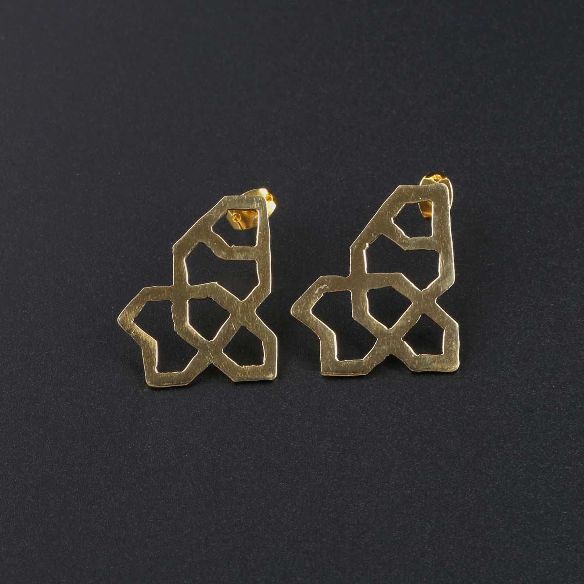 Bronze Studs | Golden Engraved Studs