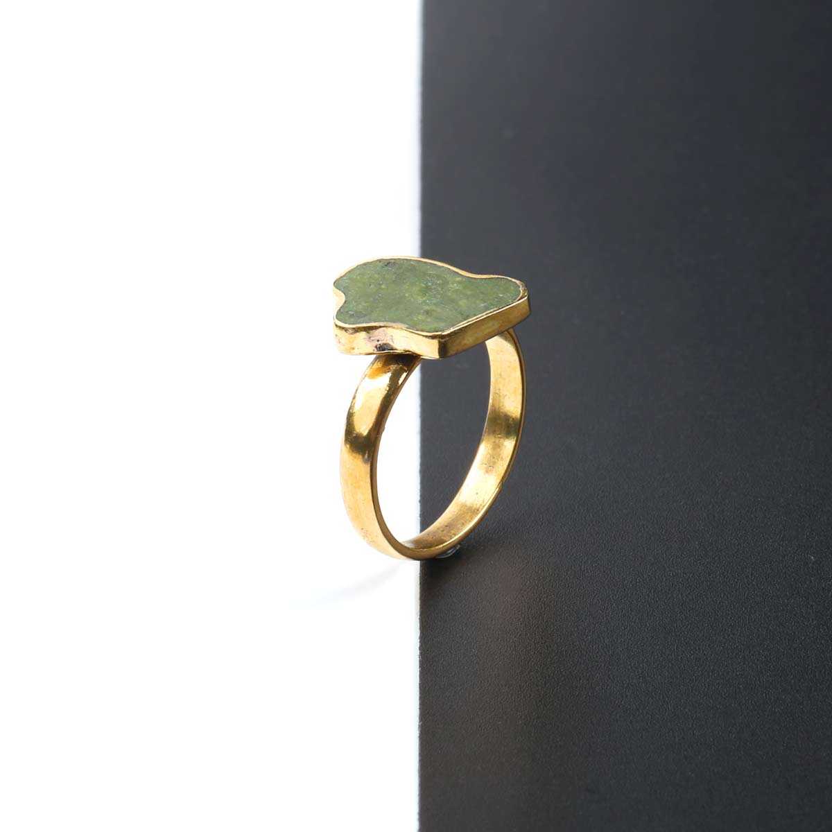 Chrysocolla Stone Ring | Bronze Straight Ring