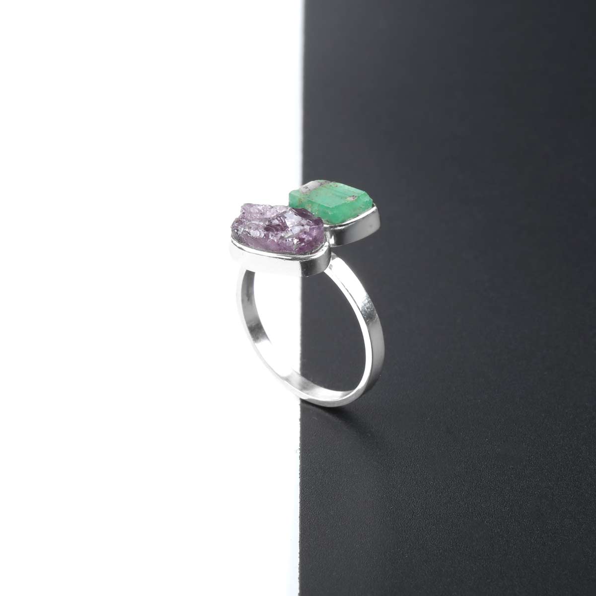 Two-Stone Ring | Silver Fancy Ring