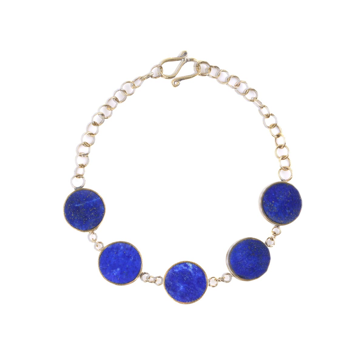 Gold-Plated Lapis Bracelet | Station Beaded Bracelet