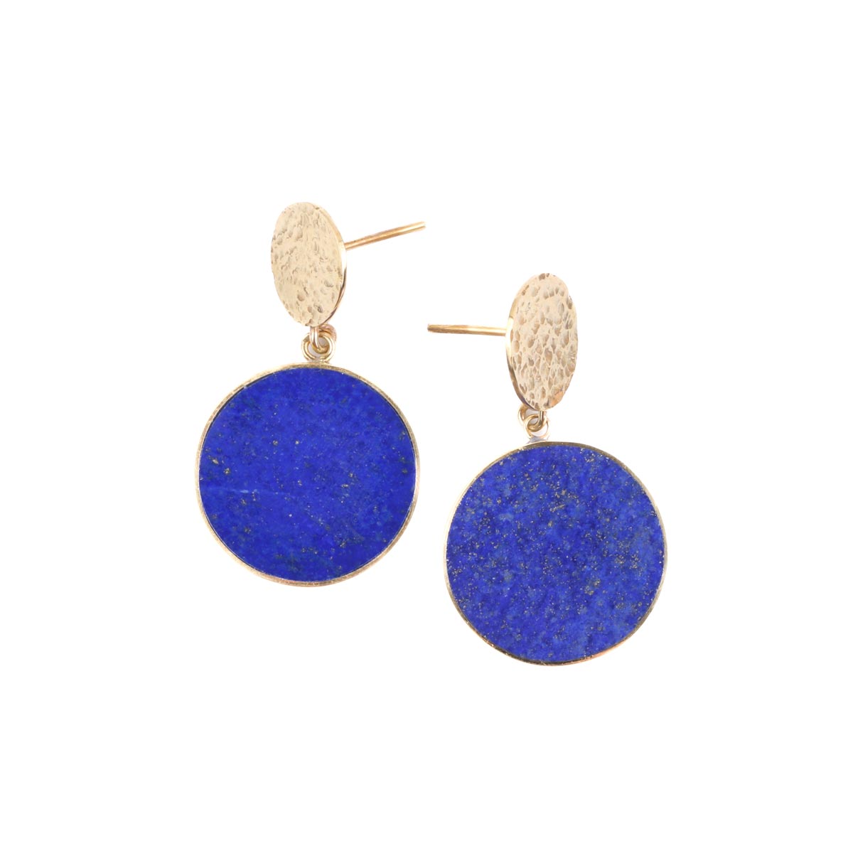 Lapis Lazuli Dangle Studs | Gold-Plated Drop Studs