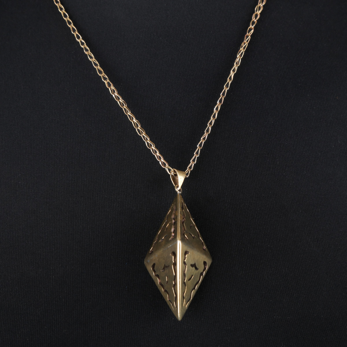 Gold-Plated Drop Necklace | Golden Marquise Pendant