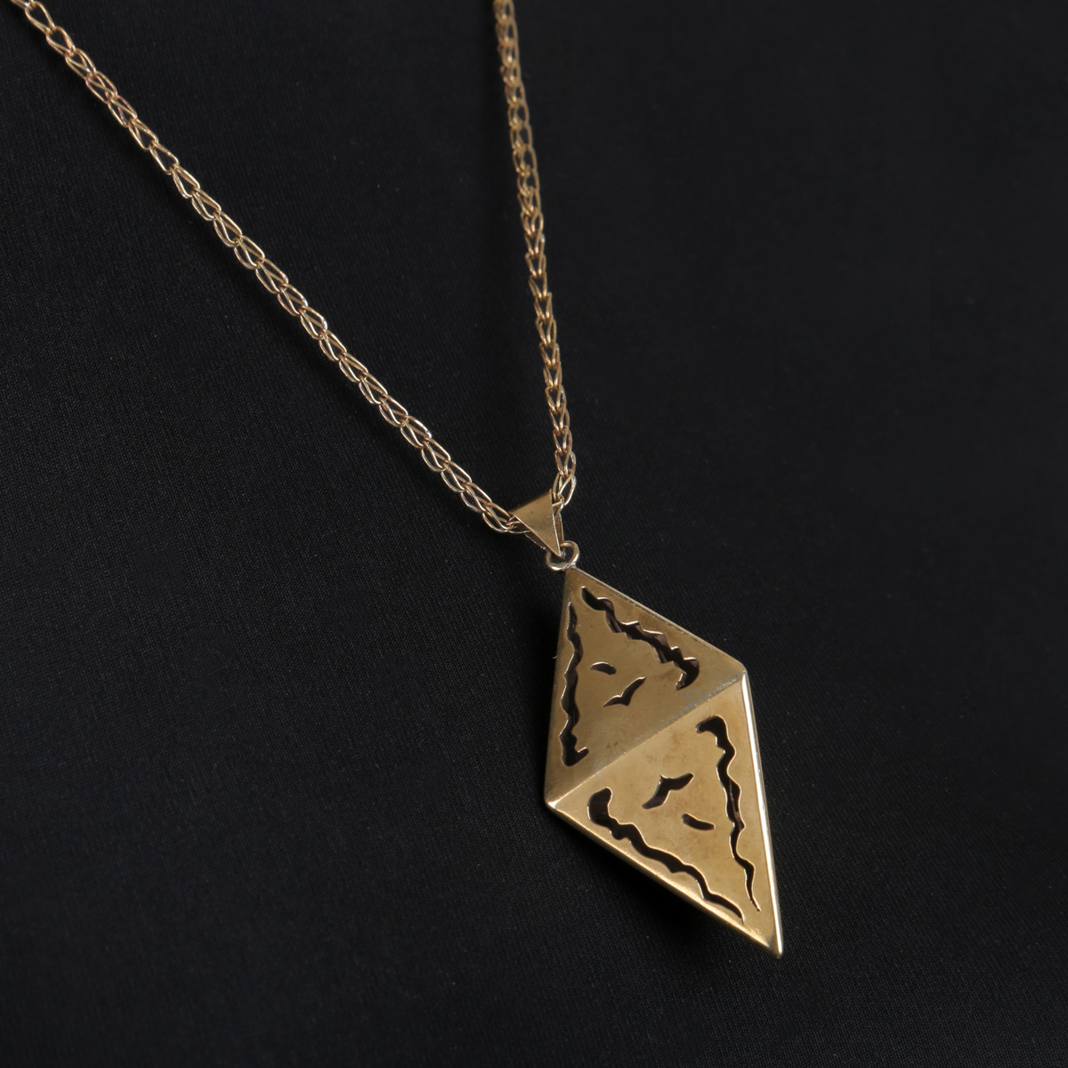 Gold-Plated Drop Necklace | Golden Marquise Pendant