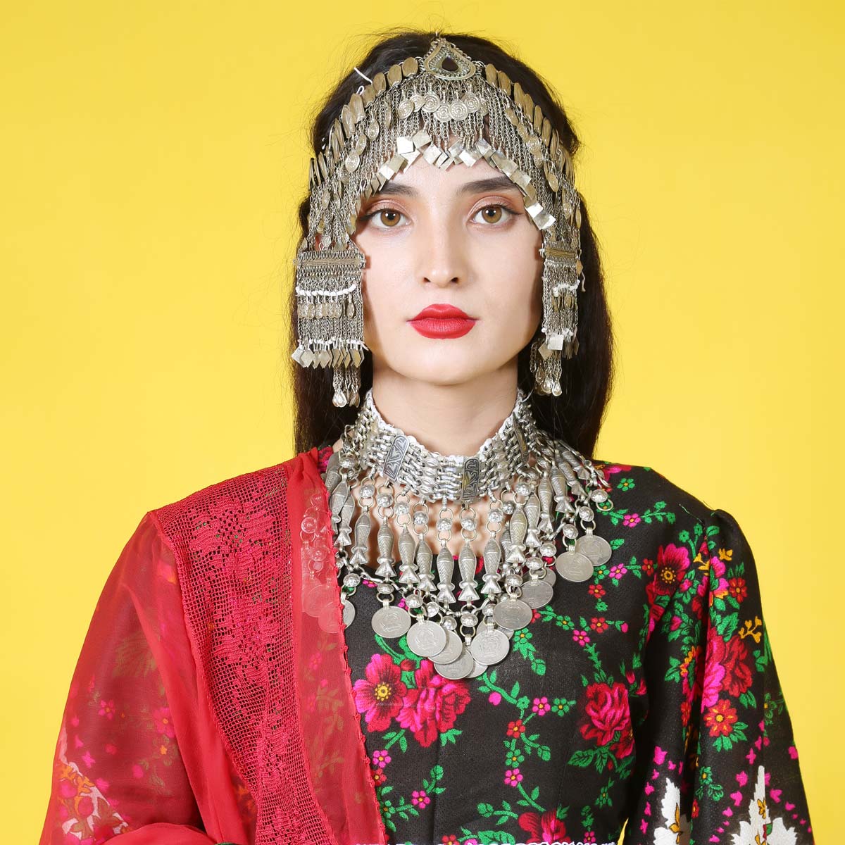 Handmade Afghan Dress with Trousers | Vibrant Floral Design | Traditional Women's Clothing