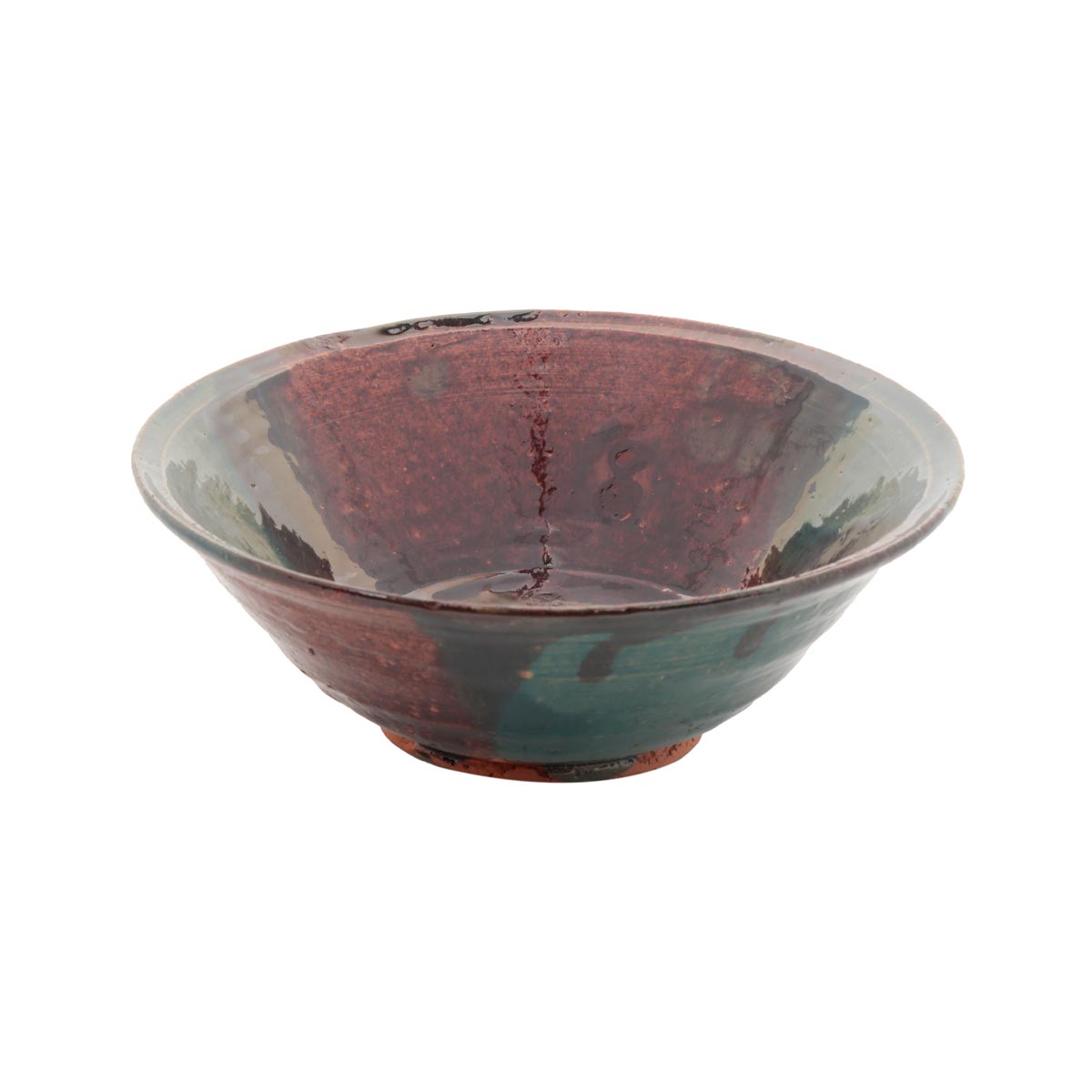 Greenish Maroon Medium Footed Bowl | Handcrafted Ceramic Bowl 
