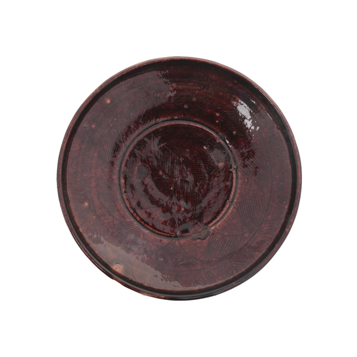 Dark Chocolate Footed Ceramic Plate | Handcrafted Rustic Bowl