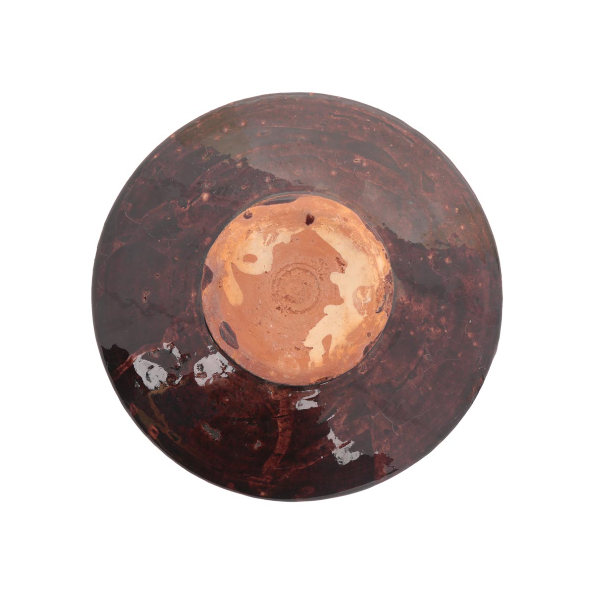 Dark Chocolate Footed Ceramic Plate | Handcrafted Rustic Bowl