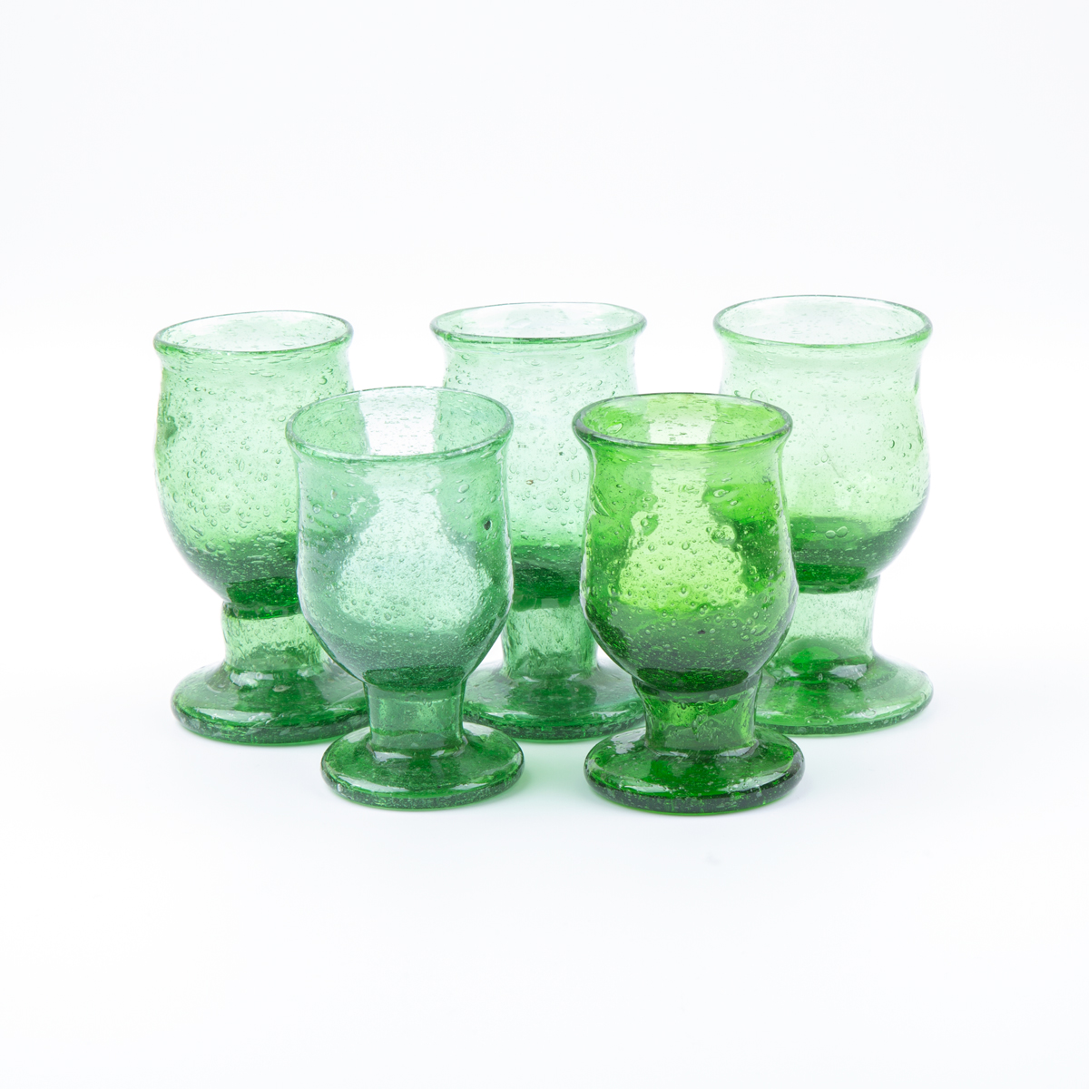 Green Glass Set With Jug 7 pieces