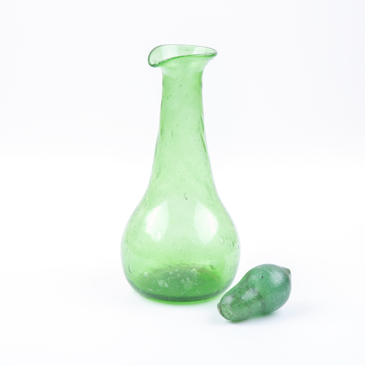 Green Glass Set With Jug 7 pieces