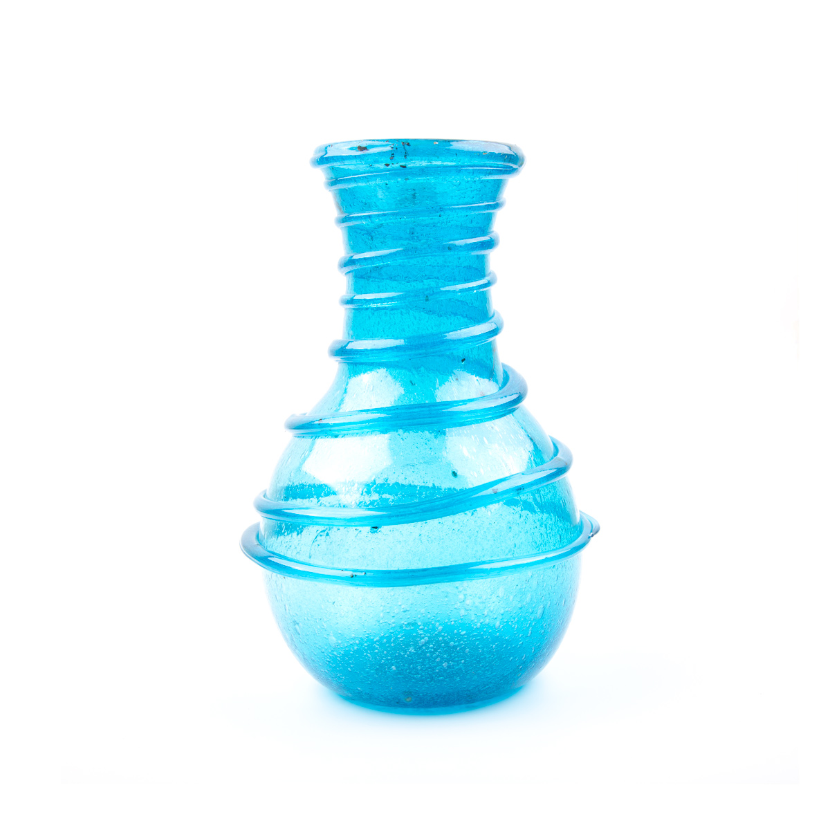Blue Rustic Flower Vase | Glass Handmade Flower Pot
