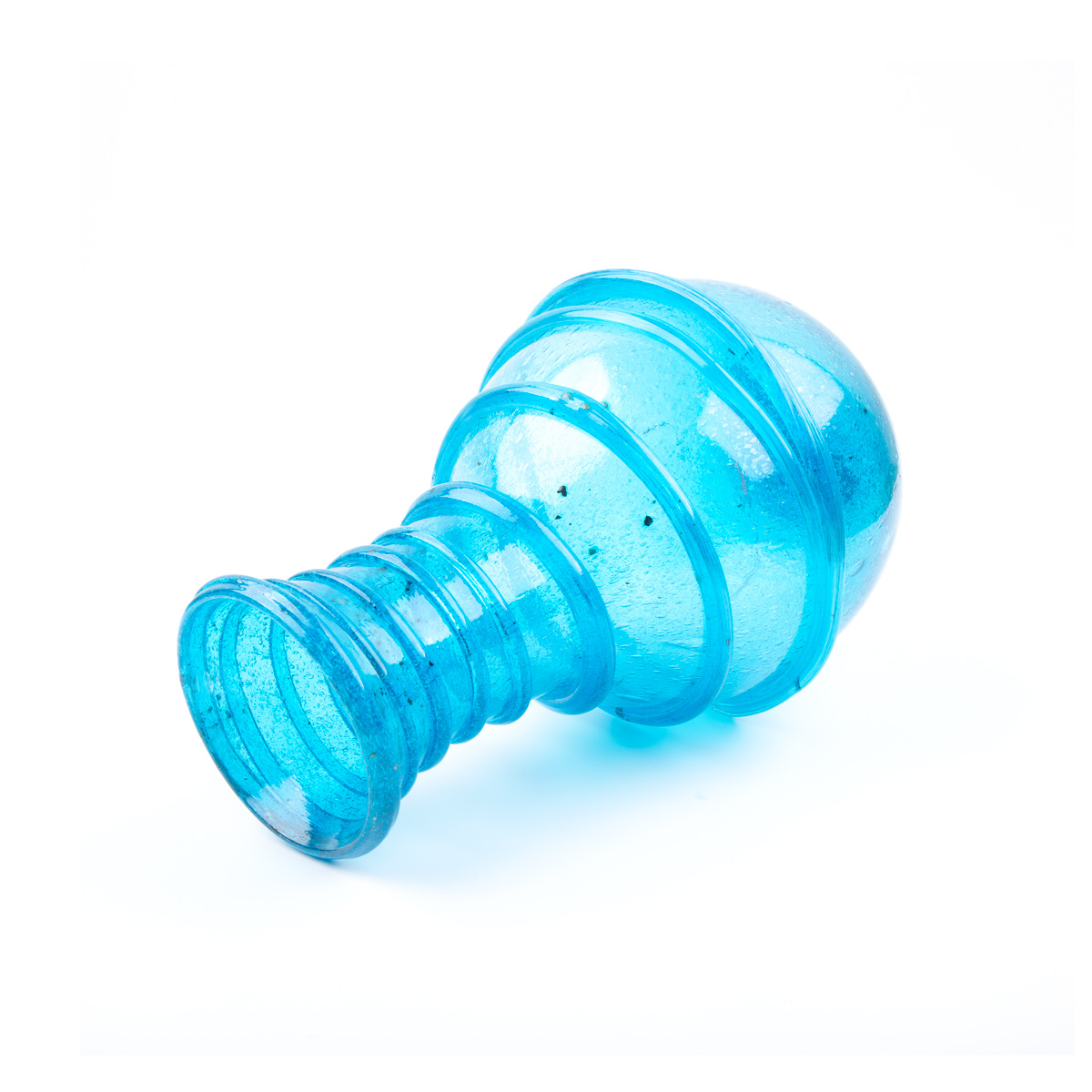 Blue Rustic Flower Vase | Glass Handmade Flower Pot