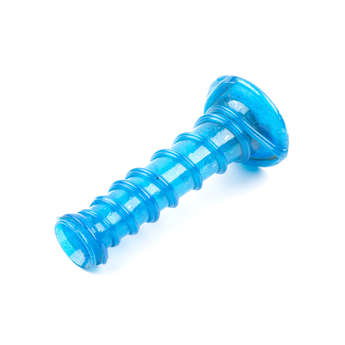 Blue Cylinder Handmade Candle Pot | Glass Candle Stand