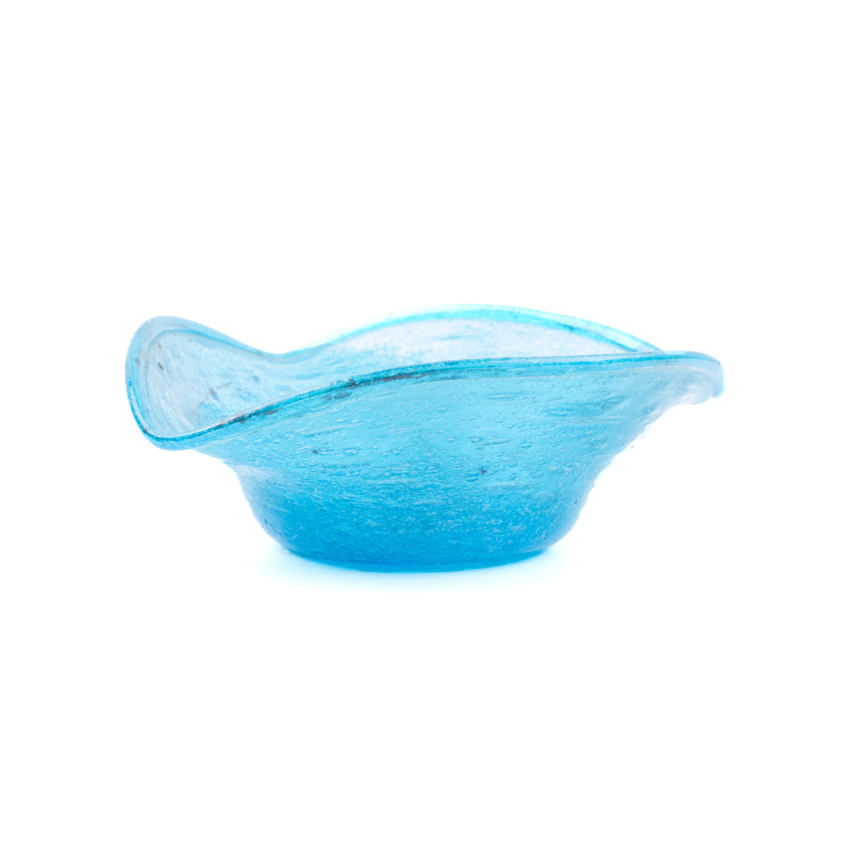 Handcrafted Blue Glass Flower Pot | Glass Bowl Vase for Flowers