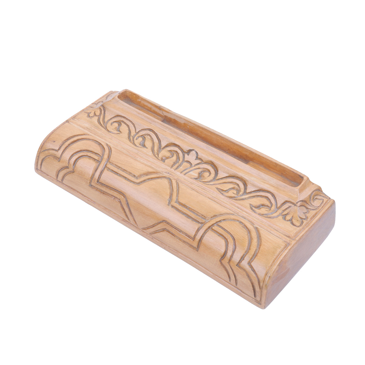 Cedar Wooden Photo Stand | Rectangle Engraved Pen Stand