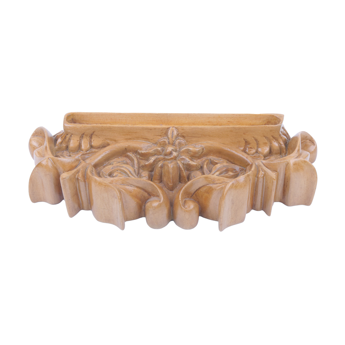 Cedar Floral Carved Photo Stand | Rectangle Wooden Stand