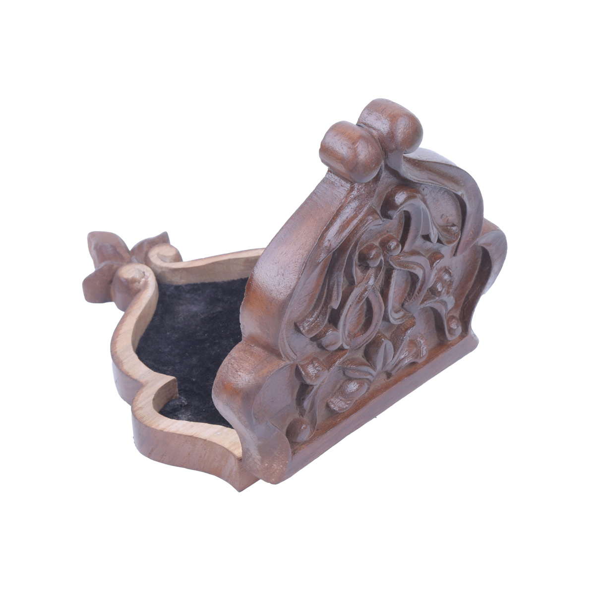 Walnut Wooden Jewel Box | Fine Carved Mini Jewel Box