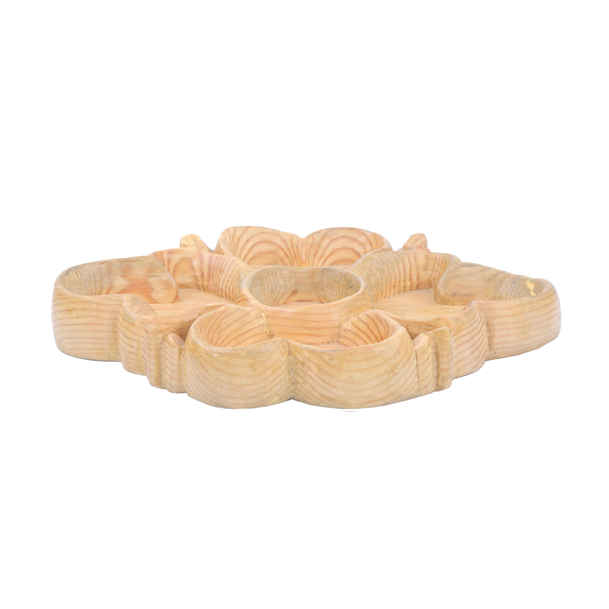 Wooden Floral Dry Fruit Dish | Heart Style Candy Dish