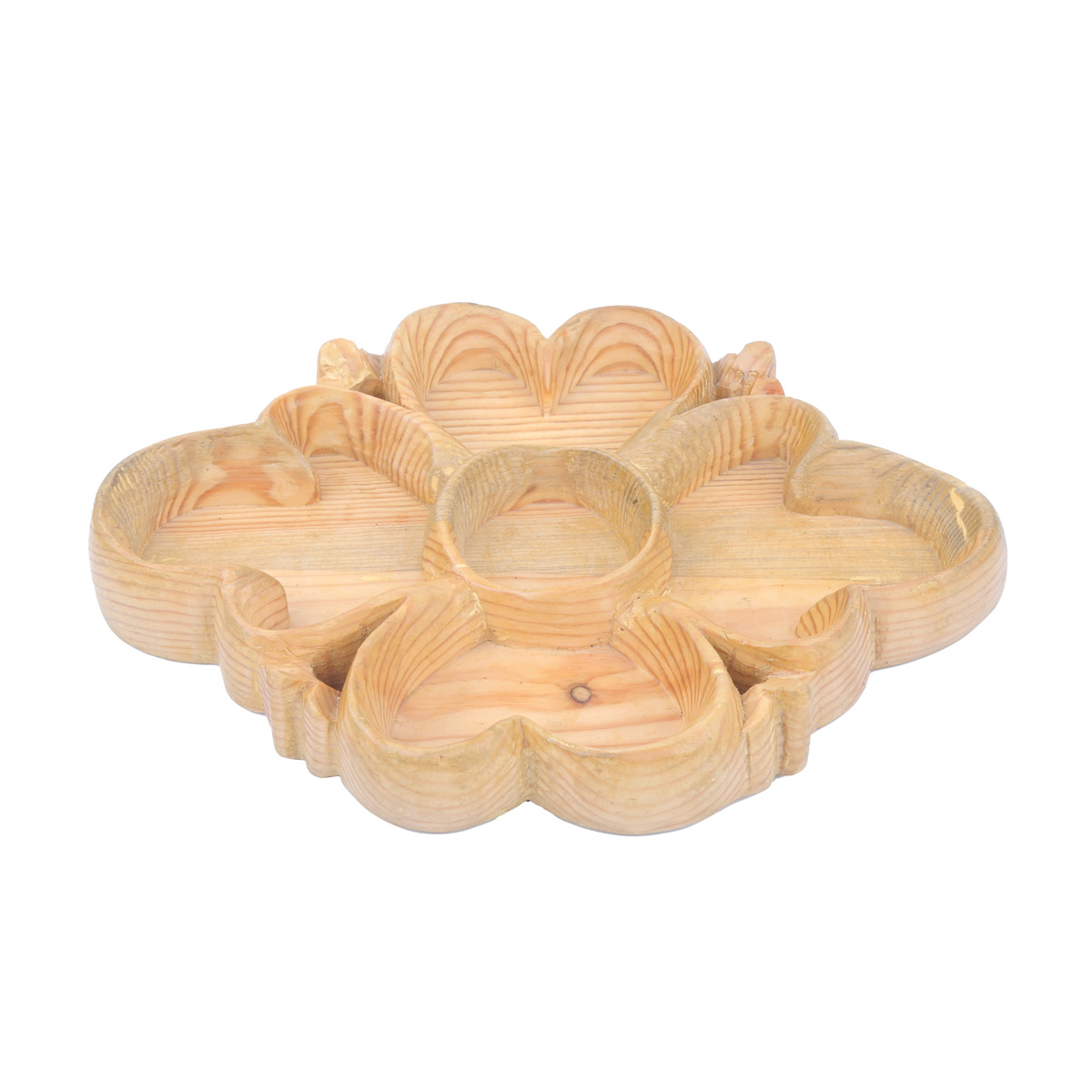 Wooden Floral Dry Fruit Dish | Heart Style Candy Dish