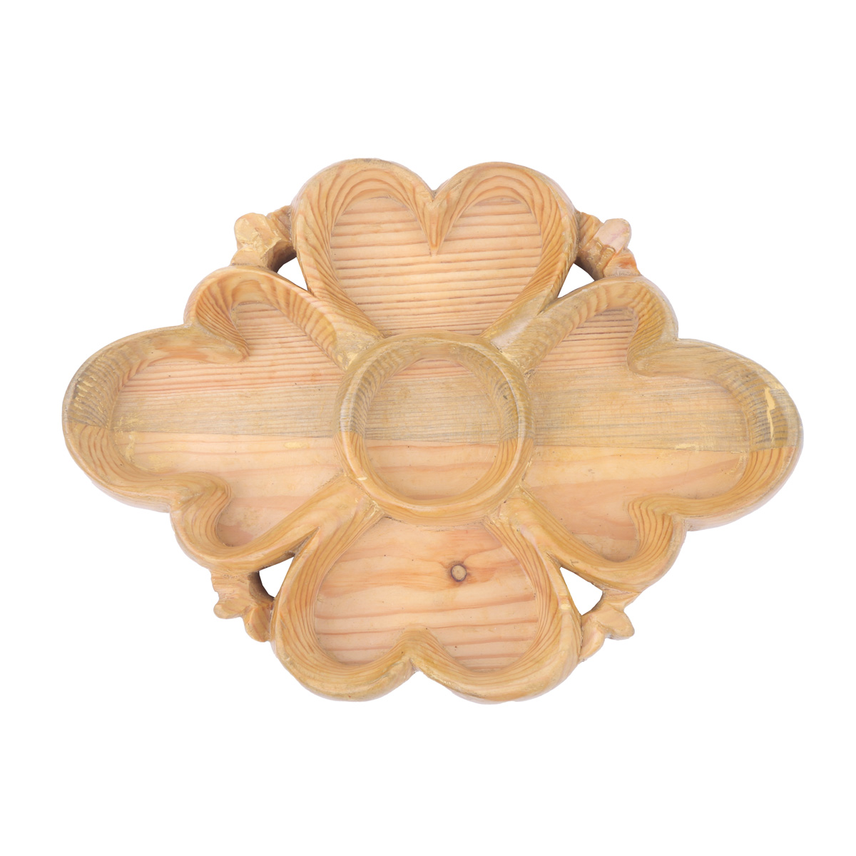 Wooden Floral Dry Fruit Dish | Heart Style Candy Dish