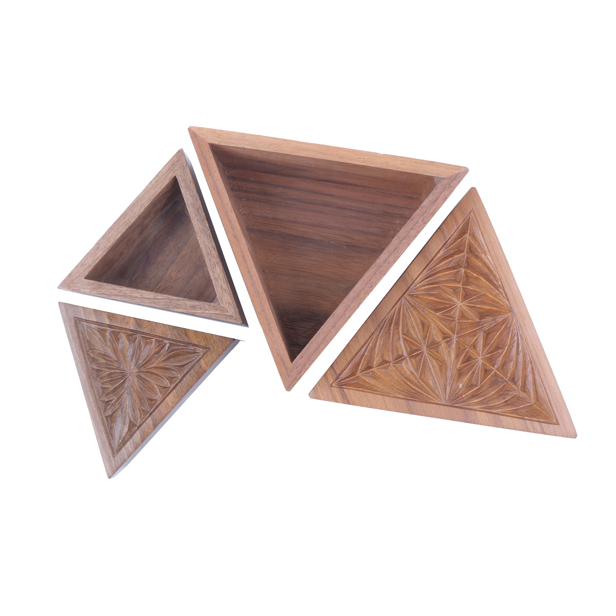Walnut Wood Jewelry Box | Triangular Gift Boxes