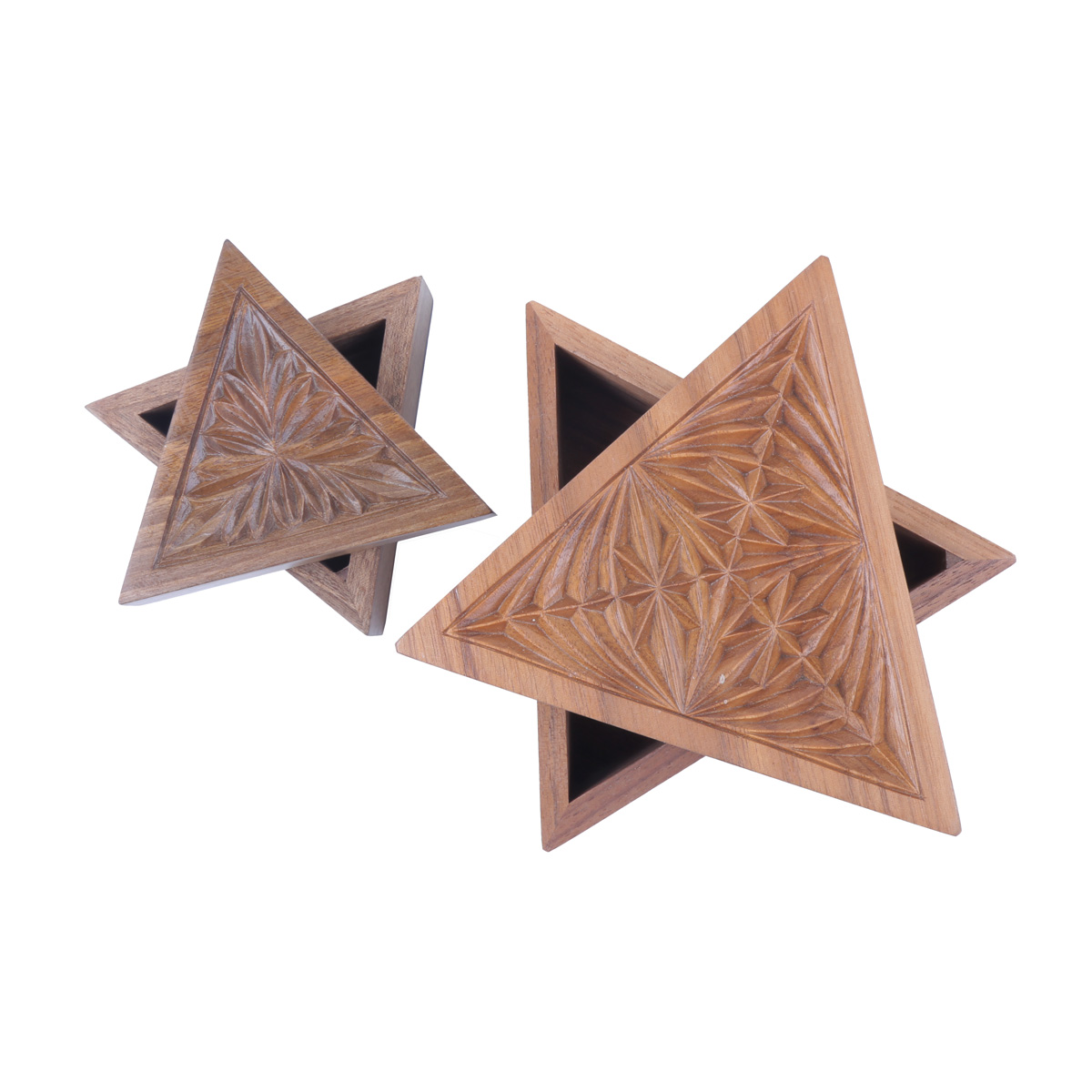 Walnut Wood Jewelry Box | Triangular Gift Boxes