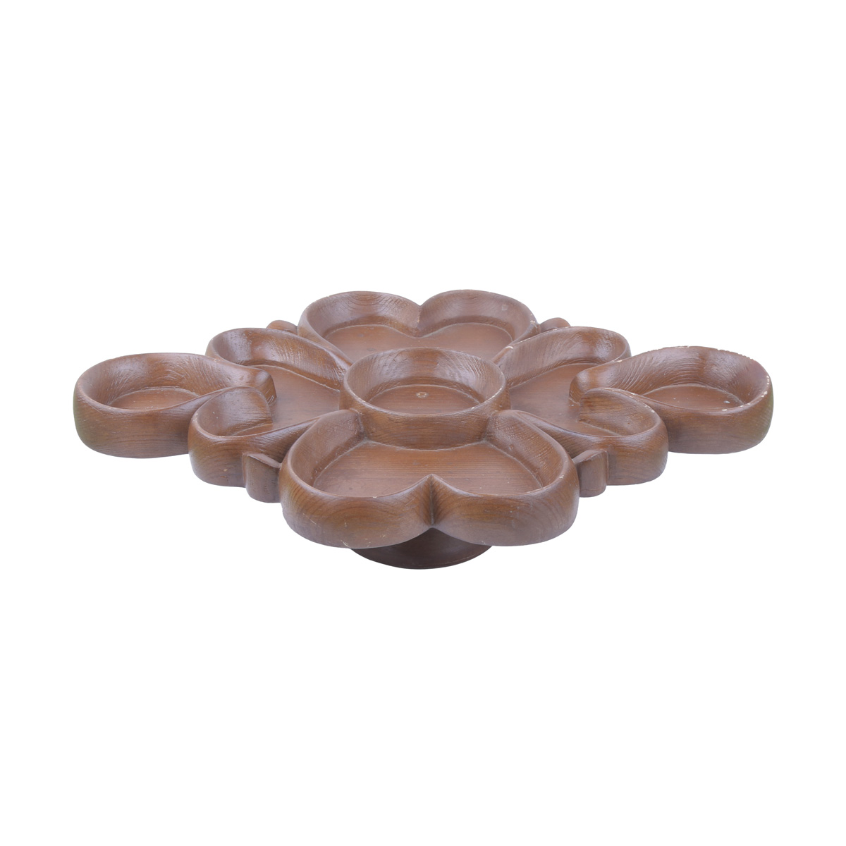 Plane tree Wooden Candy Plate | Flower Design Footed Dry Fruit Dish