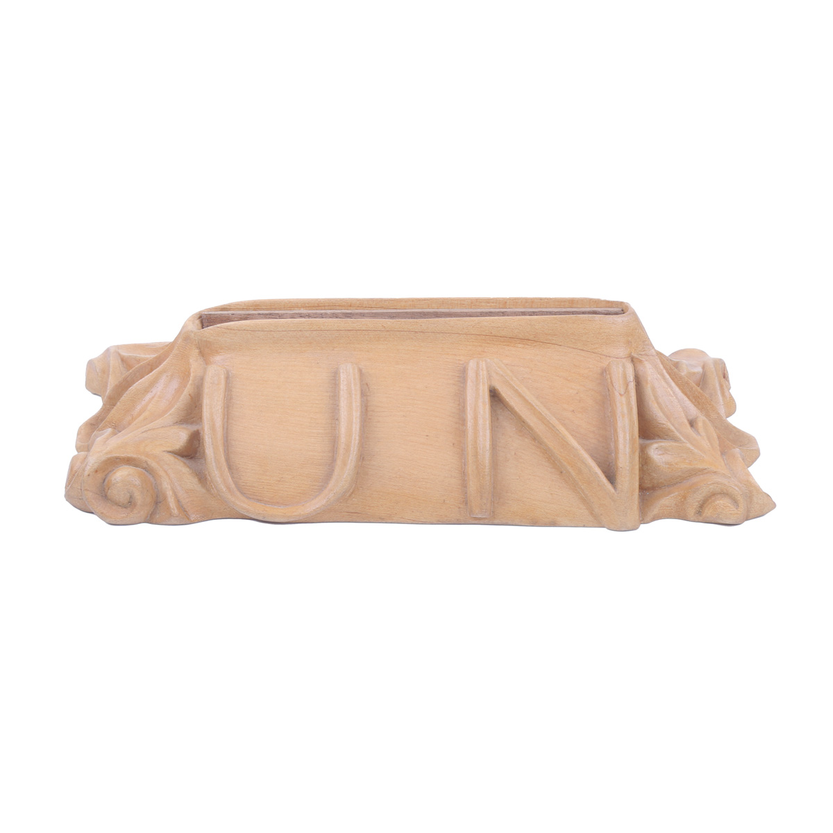 Cedar & Walnut Wooden Name Stand | Letter Engraved Desk Name Stand