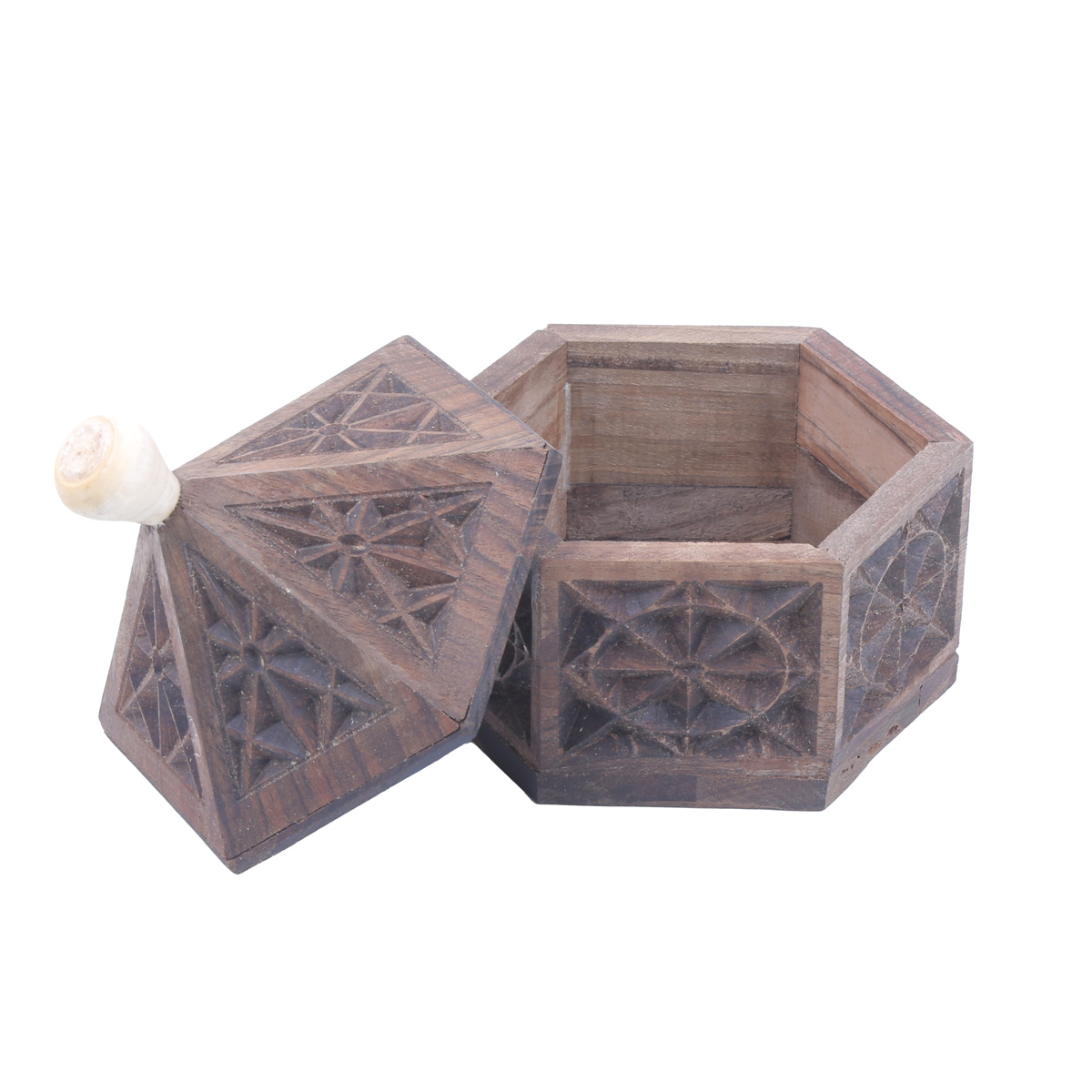Walnut Wooden Chocolate Box | Hexagonal Candy Box