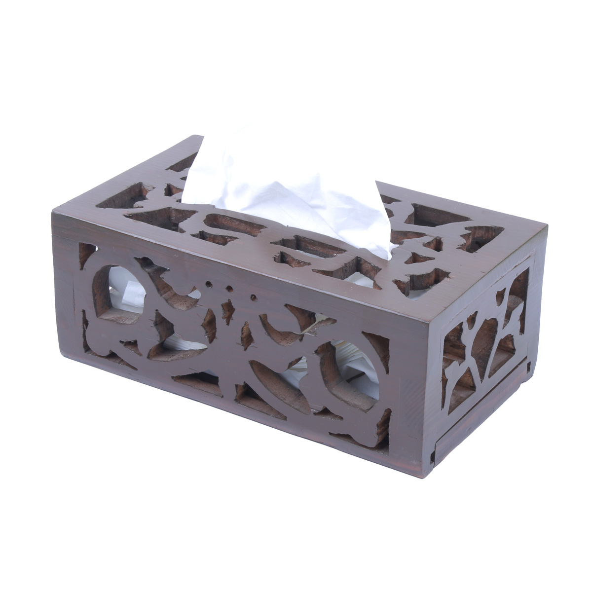 Modern Engraved Wooden Paper Box | Rectangle Tissue Box