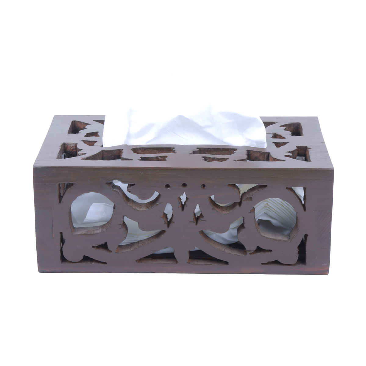Modern Engraved Wooden Paper Box | Rectangle Tissue Box