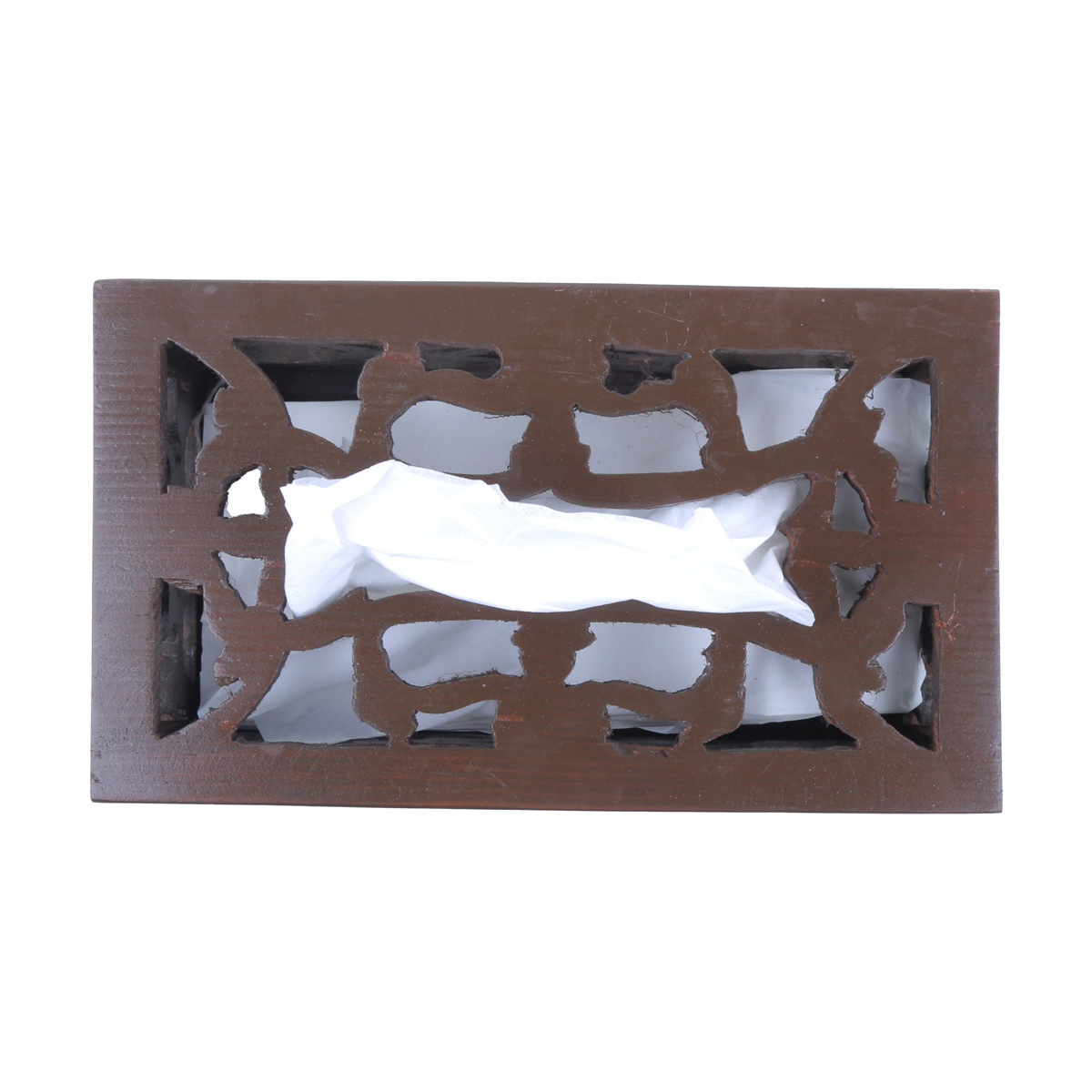 Modern Engraved Wooden Paper Box | Rectangle Tissue Box