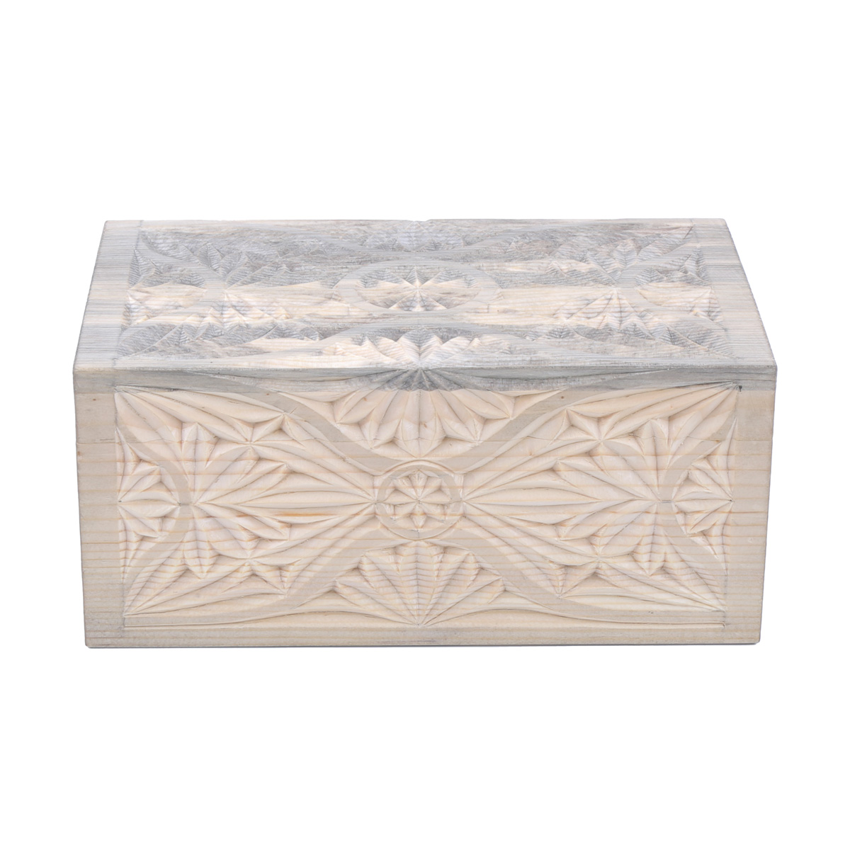 Cedar Wooden Jewelry Box | Rectangle Carved Paper Box
