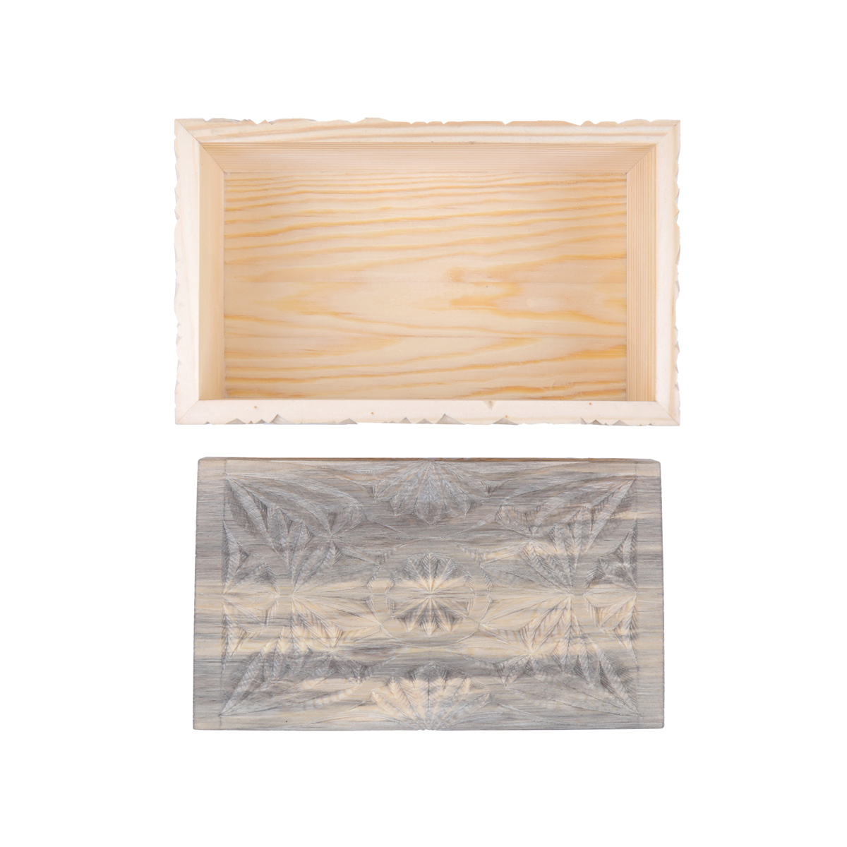Cedar Wooden Jewelry Box | Rectangle Carved Paper Box