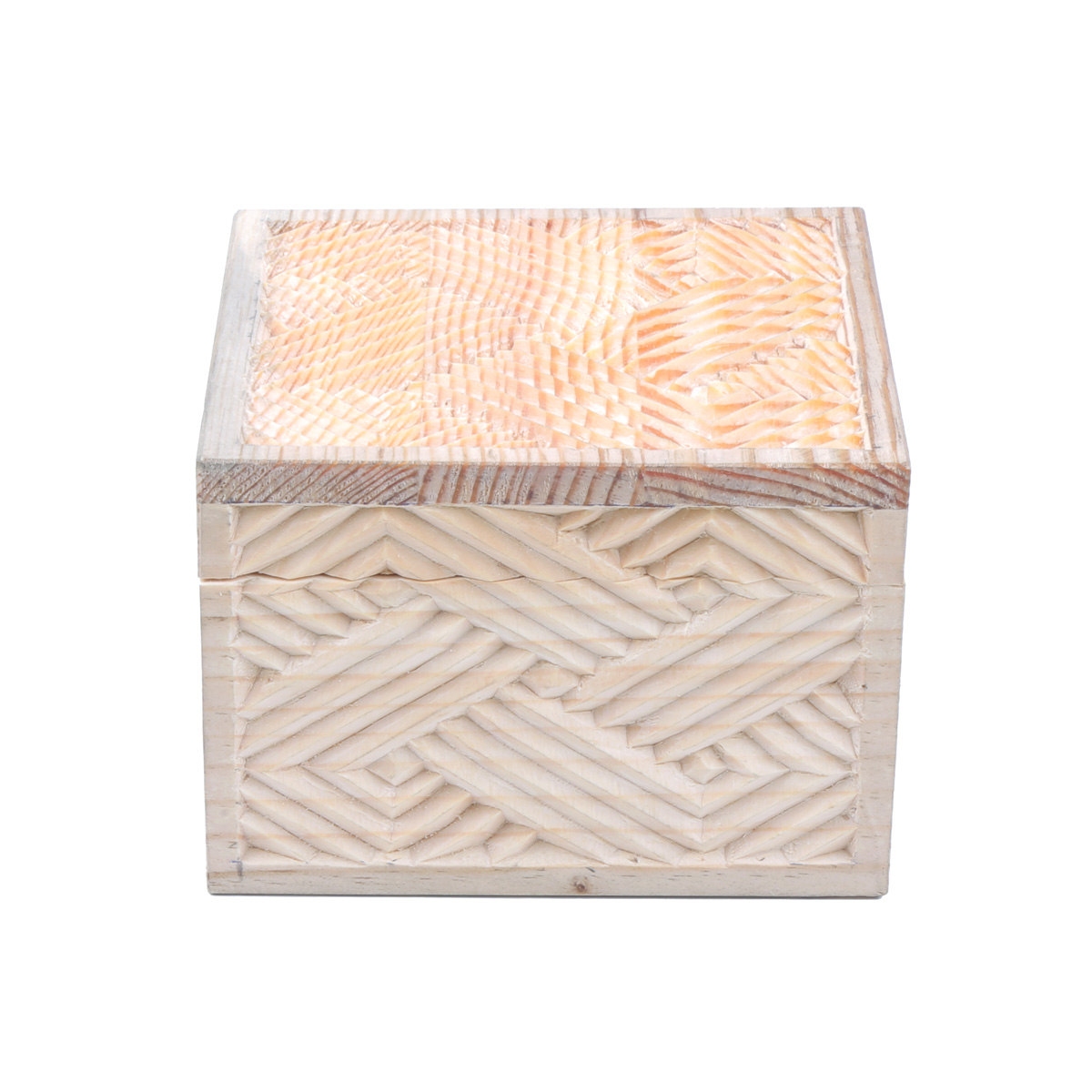 Cedar Wooden Jewelry Box | Square Carved Paper Box