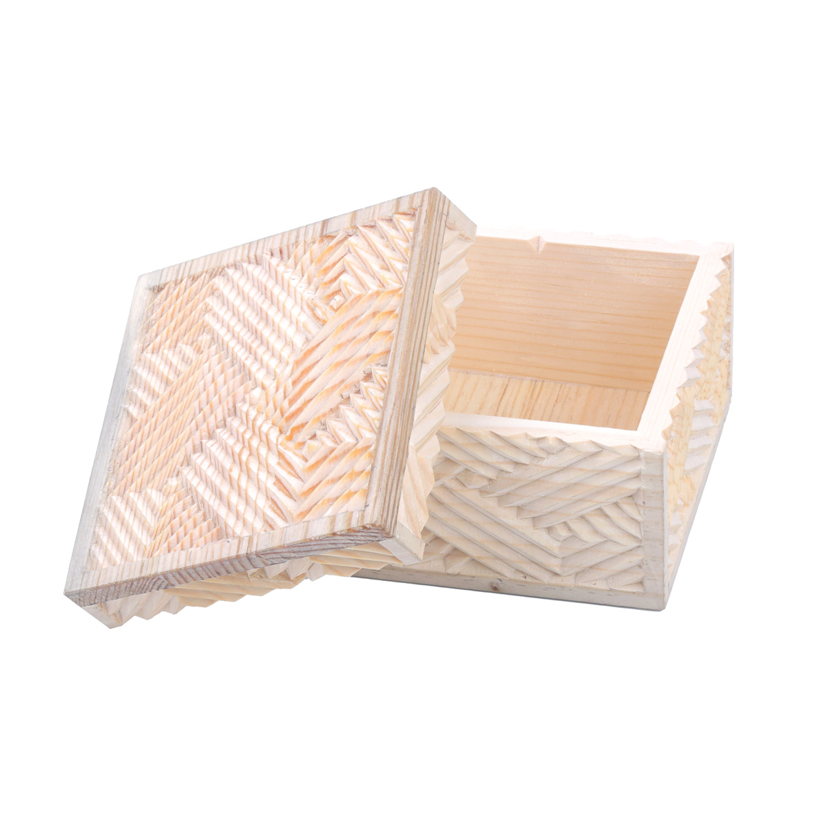 Cedar Wooden Jewelry Box | Square Carved Paper Box