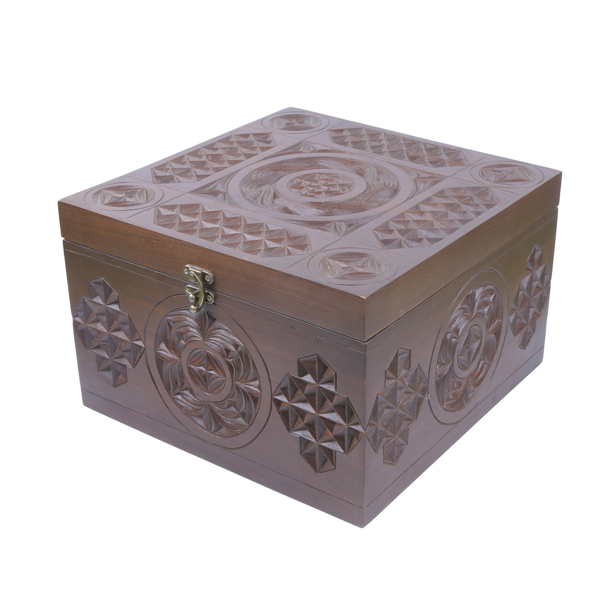 Walnut Wooden Jewelry Box | Square Fancy Gift Box