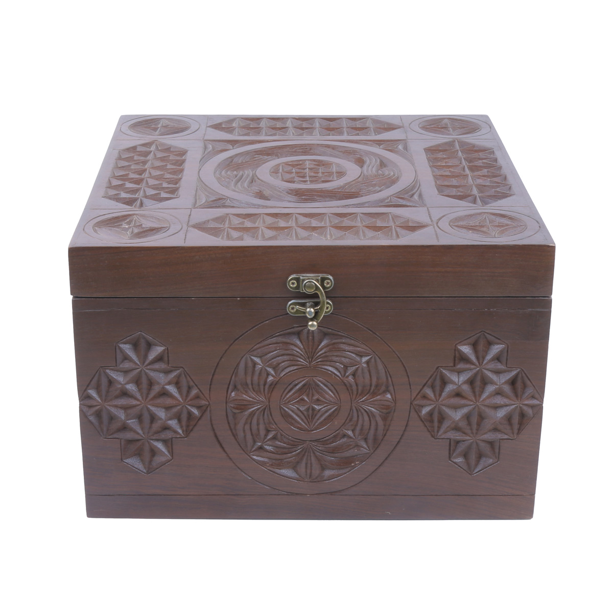 Walnut Wooden Jewelry Box | Square Fancy Gift Box