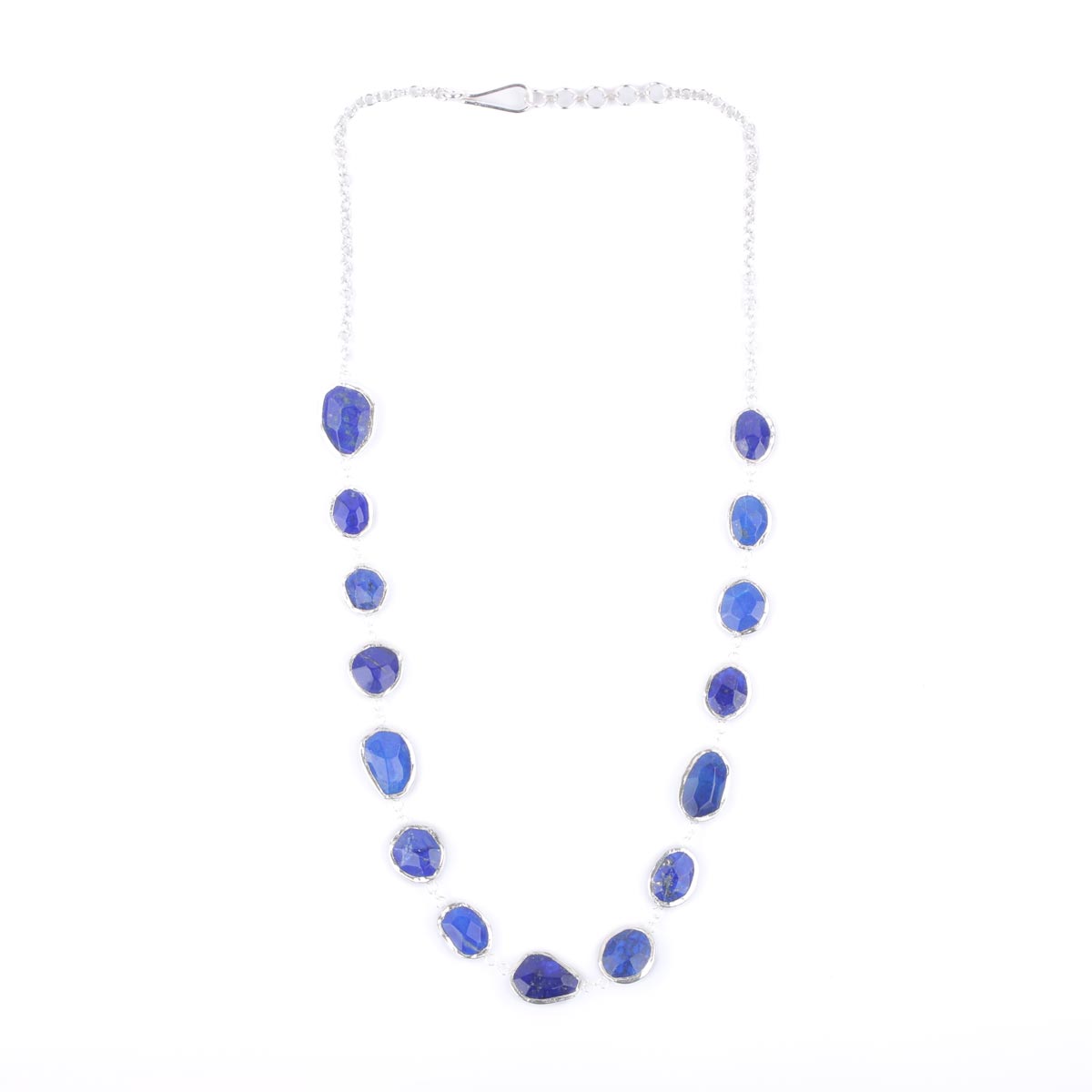 Azure Lapis Necklace| Silver Station Necklace