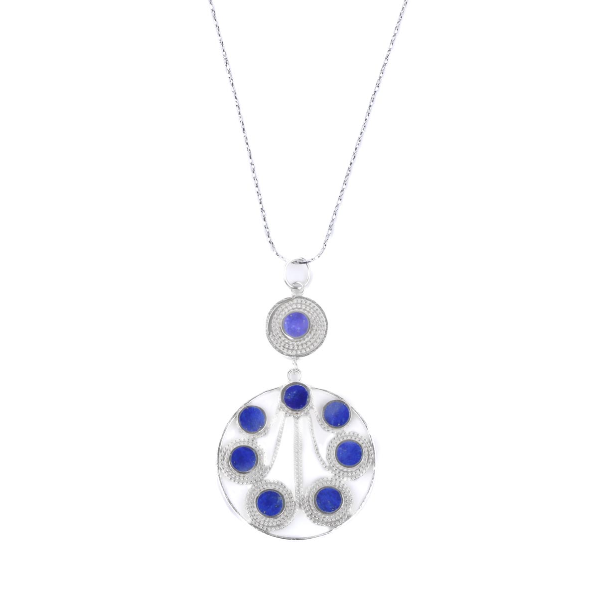Lapis Pendant Necklace| Silver Pendant Necklace