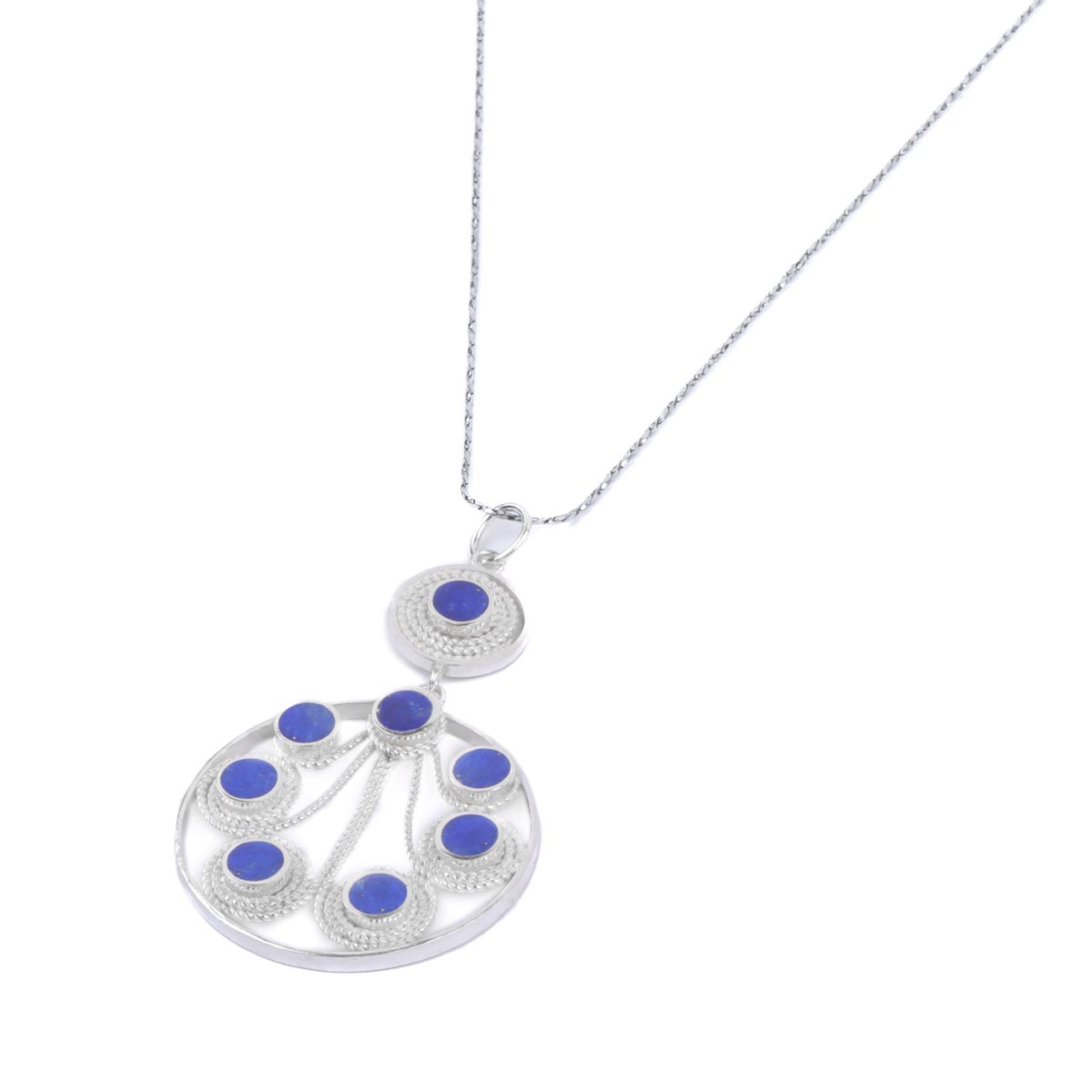 Lapis Pendant Necklace| Silver Pendant Necklace