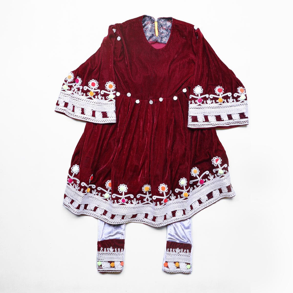 Gande Afghani Dress for Baby Girl | Velvet Frock 