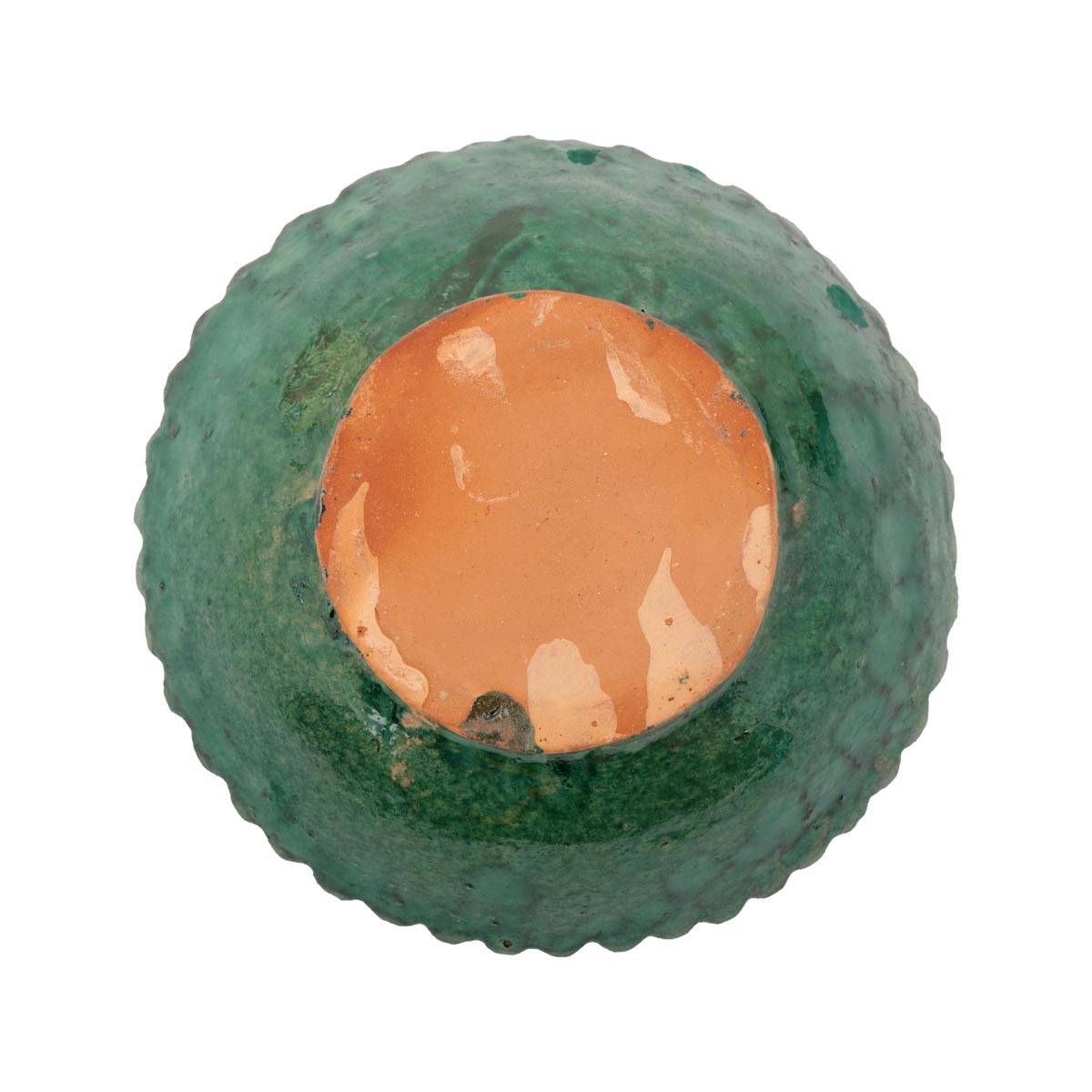 Green Footed Small Ceramic Bowl | Curled Elegance Handcrafted Ceramic Bowl