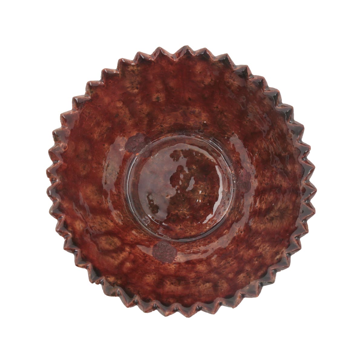 Brownish Maroon Footed Ceramic Bowl | Curled Elegance Handcrafted Ceramic Bowl 