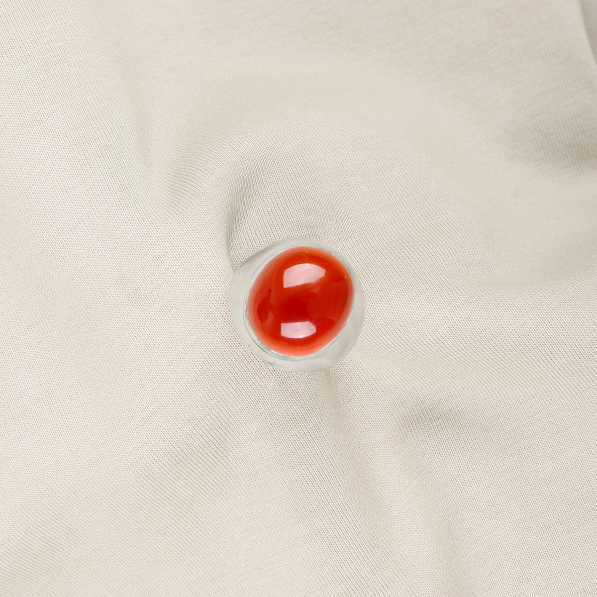 Agate Stone Handmade Ring | Silver Solitaire Engraved Ring