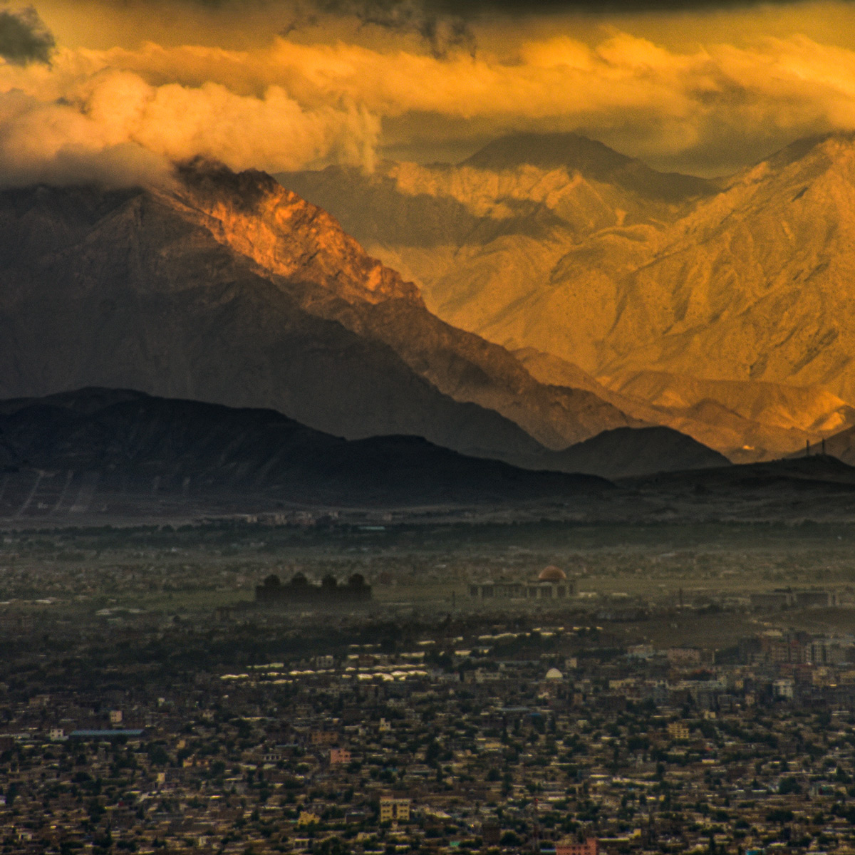 Kabul City Evening View Landscape Photo | Wall-Hanging Sunset Photo